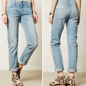 Pilcro and the Letterpress Distressed Paint Mom Jeans 25 XS